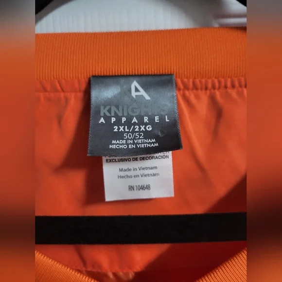 Clemson - NWOT - Knights Apparel - Orange Pullover Windbreaker - Size 2XL - Picture 3 of 6